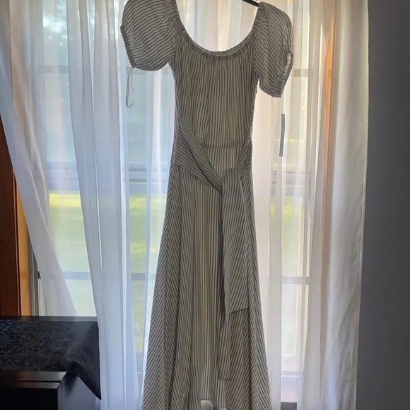 ANTONIO MELANI | Dresses | Elegant White And Blue Striped Spring Dress |  Poshmark